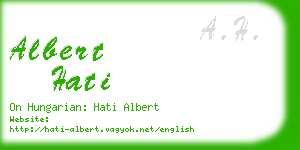 albert hati business card